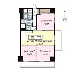 新武蔵野スカイハイツ 3LDKの間取図画像