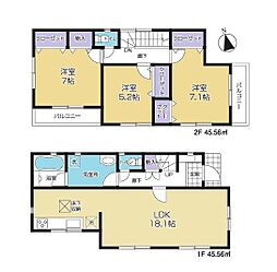 立川市一番町　新築戸建　全1棟 3LDKの間取り