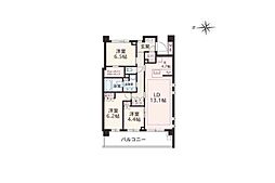 アトラス上大岡ヒルズ 3LDKの間取図画像