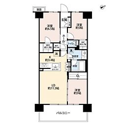 リーフィアレジデンス橋本 3LDKの間取図画像