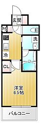レオンヴァリエ長堀通 1Kの間取図画像