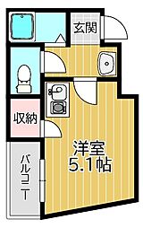 LMHILL'S堂ヶ芝 ワンルームの間取図画像