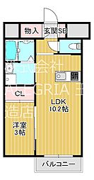 メゾンKiko今里 1LDKの間取図画像