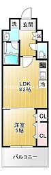 パインリッチ 1LDKの間取図画像