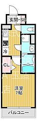 ヴァンヴェール森の宮 1Kの間取図画像