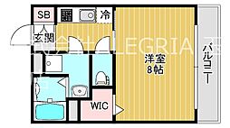 LINX大阪城イーストレジデンス 1Kの間取図画像