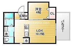 (仮称)フォーゼ舟橋 1LDKの間取図画像