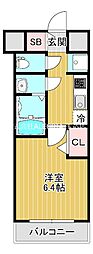 プレサンス森ノ宮THEゲート 1Kの間取図画像
