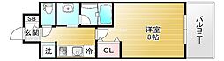 クオーレ玉造 1Kの間取図画像