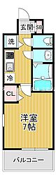 セイワパレス長堀南 1Kの間取図画像