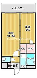 ヴァンヴェール森の宮 1LDKの間取図画像