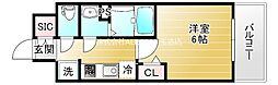 グランカリテ大阪城EAST 1Kの間取図画像