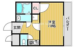 プロシード東小橋 1Kの間取図画像