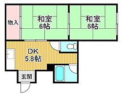 シャトー映光 2DKの間取図画像