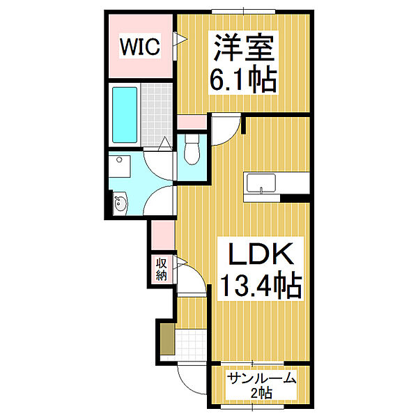 長野県茅野市玉川(賃貸アパート1LDK・1階・50.49㎡)の写真 その2