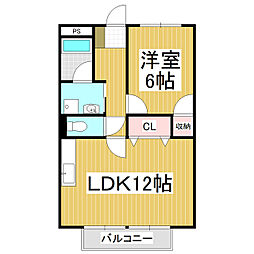Surplus藤 1階1LDKの間取り