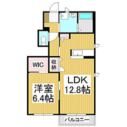 ネージュK 1階1LDKの間取り