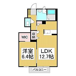 グラシュー　アイ 1階1LDKの間取り