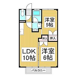 コーポオオタケ 2LDKの間取図画像
