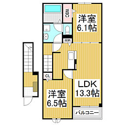 プロセピナ 2LDKの間取図画像