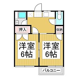 リバーサイド駒沢 2Kの間取図画像