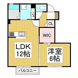 プラシード 1LDKの間取図画像