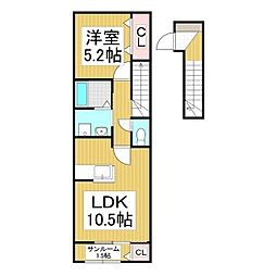 SK-FRONT 1LDKの間取図画像