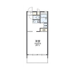 レオパレスリレイション 1Kの間取図画像
