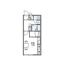 レオパレスDepartures 1Kの間取図画像