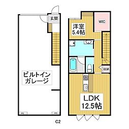 Casa Garage Linea 1LDKの間取図画像