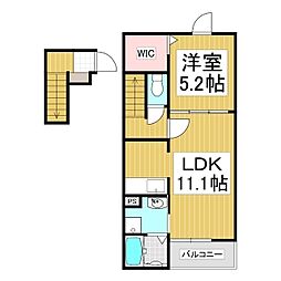 アネックス赤沼2 1LDKの間取図画像