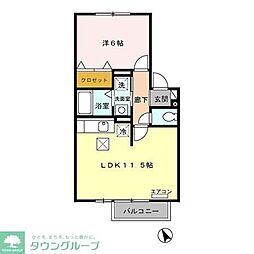 JR総武線 津田沼駅 徒歩20分の賃貸アパート 1階1LDKの間取り