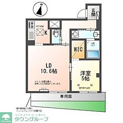 東武野田線 船橋駅 徒歩17分の賃貸マンション 1階1LDKの間取り