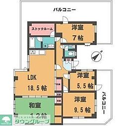 サンライズＦＭファーストマンション 4階4SLDKの間取り