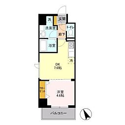 プライムコート千成 5階1DKの間取り