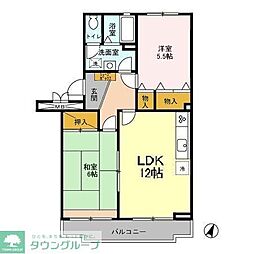 サンルミエール 2階2LDKの間取り