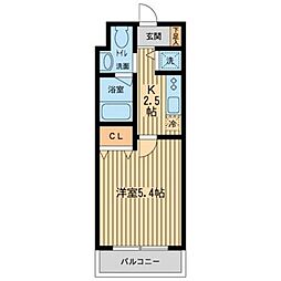 Ｓ−ＦＯＲＴ西船橋 2階1Kの間取り