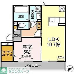 ウェルデンス幕張 3階1LDKの間取り