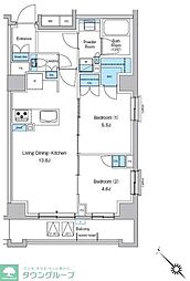 プレディアコート西葛西 2階2LDKの間取り