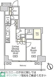 JR総武線 市川駅 徒歩6分の賃貸マンション 9階1LDKの間取り