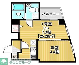 スピカ東小岩 7階1DKの間取り