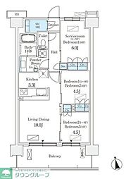 スカイグランデ津田沼 2階2SLDKの間取り