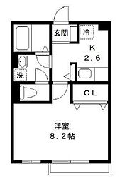 ブーローニュの森 1階1Kの間取り