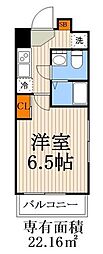 東京メトロ東西線 行徳駅 徒歩2分の賃貸マンション 11階1Kの間取り