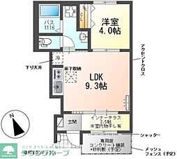 ソラナ 1階1LDKの間取り