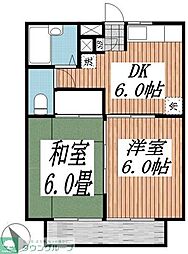 ＣＡＳＡ　ＧＲＡＮＤＥ　Ｍ3 2階2DKの間取り
