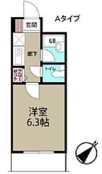 シャトレゲンジ 4階1Kの間取り