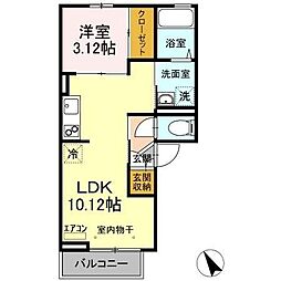 らら・ベイIII 1階1LDKの間取り