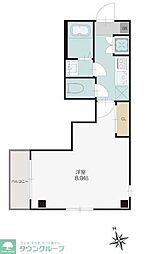 シンシア八番館 3階1Kの間取り