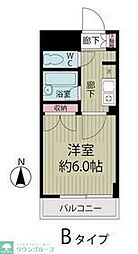 サンライズ浦安 2階1Kの間取り